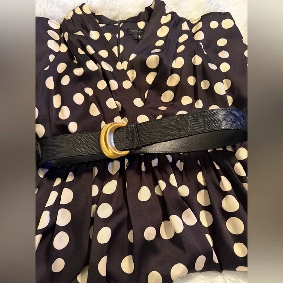 Donna Karen Polka Dot Halter Dress - Black and White - Picture 3 of 6